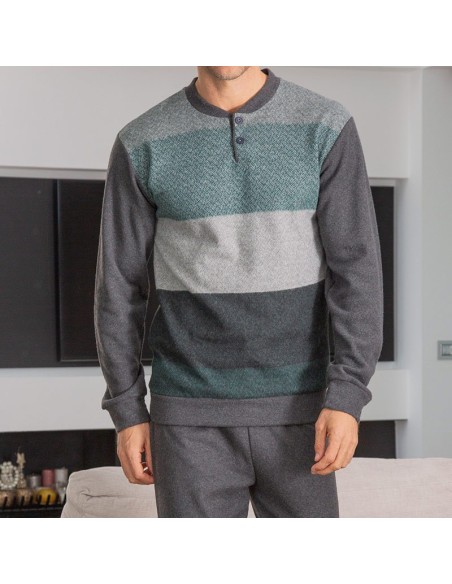 pijama de hombre en algodón térmico de muslher modelo pedro