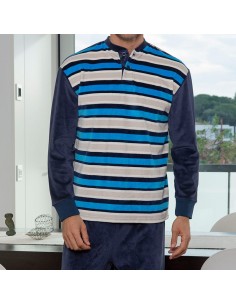 pijama de hombre para invierno en terciopelo de muslher modelo iker 2