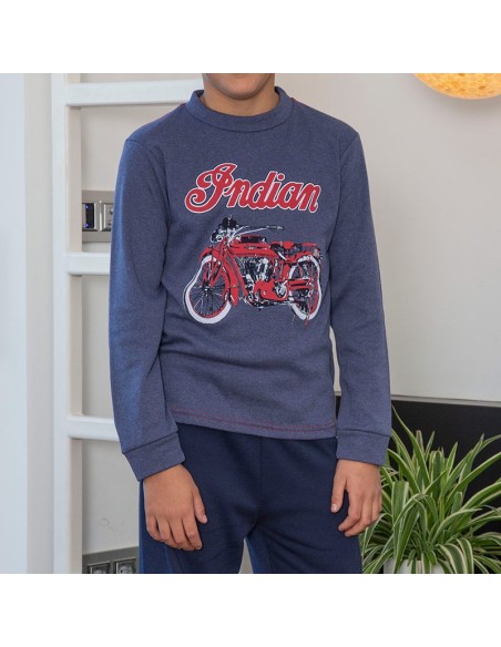 pijama de invierno en algodón para niño de muslher modelo indianápolis