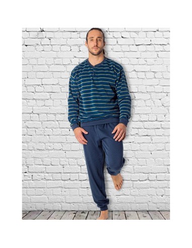 pijama de hombre para invierno en terciopelo modelo Héctor de dormen