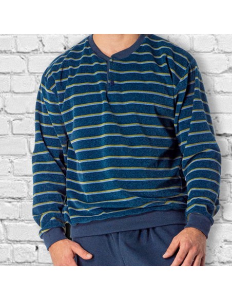 pijama de hombre en terciopelo suave de dormen modelo Héctor