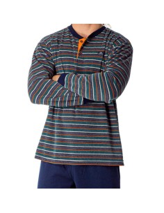 Pijama de hombre en terciopelo suave y cálido modelo cuadriga de dormen 2