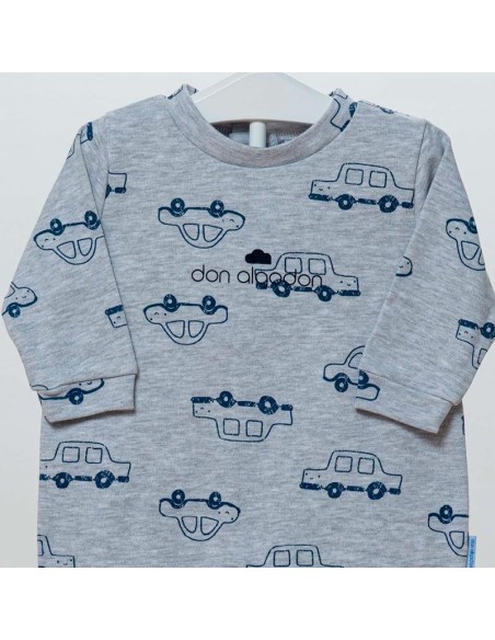 pijama de una pieza en algodón fino para bebe don algodón modelo coches