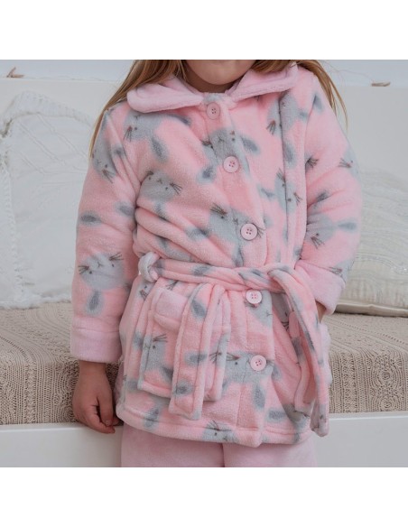 bata para bebe conejito en rosa de muslher