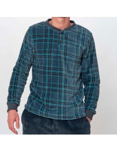 pijama de hombre para invierno en coralina suave modelo jefe 2