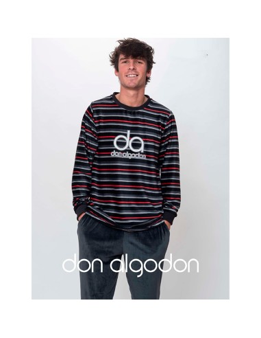 pijama de hombre para invierno de don algodón en suave y elástico spandex modelo Cantabria