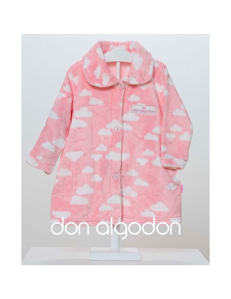 bata de bebe para niña de don algodón modelo nubes