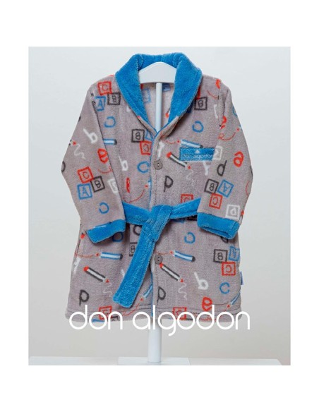 bata de bebe para niño don algodón modelo abecedario