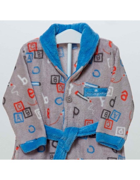 don algodón bata de bebe modelo abecedario para niño
