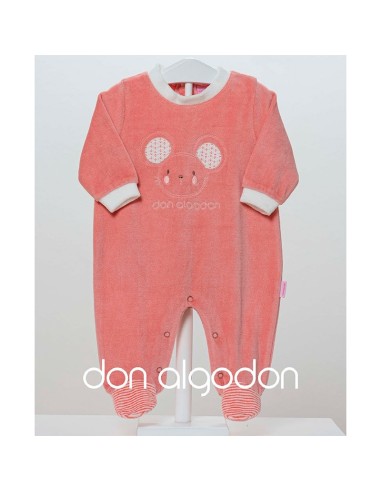 pelele de bebe para invierno en terciopelo de don algodón modelo ratoncito