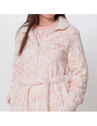 bata de mujer para invierno en coralina suave don algodón modelo cachemir