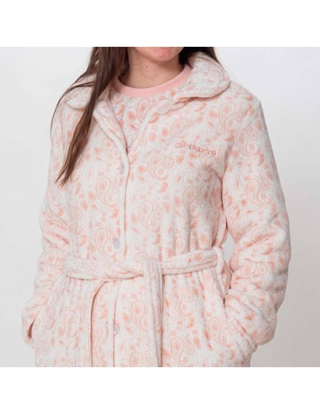 bata de mujer para invierno en coralina suave don algodón modelo cachemir