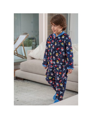 Pijama manta para niño en coralina de muslher modelo galaxia