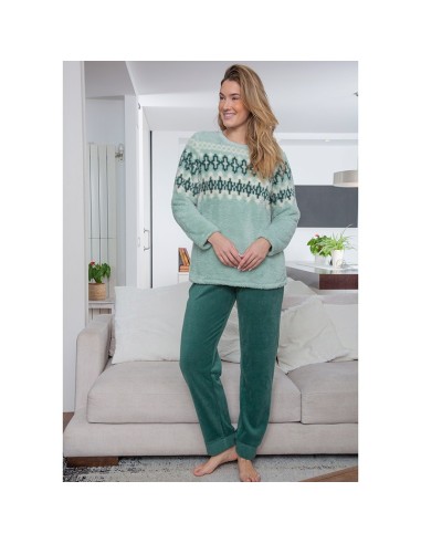 pijama de mujer en coralina modelo green de muslher