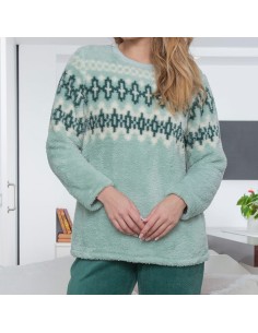 pijama de mujer en coralina modelo green de muslher 2