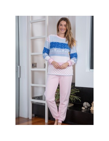 pijama de mujer en coralina de muslher modelo losada