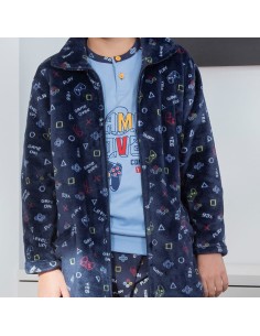 bata de niño corta con cremallera modelo play de muslher 2