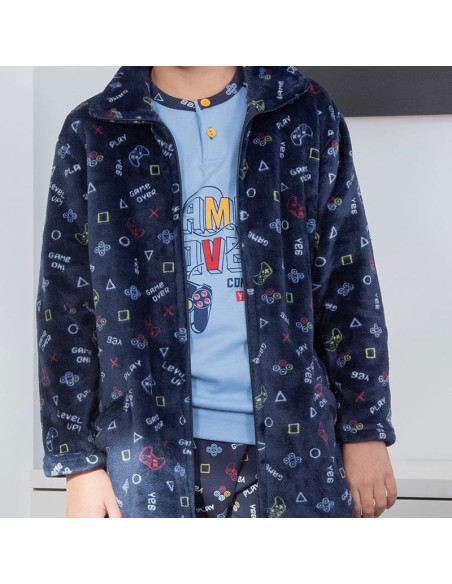 bata con cremallera para niño modelo play de muslher