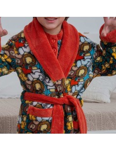 bata de casa infantil para niño modelo animalasia de muslher 2