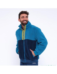 bata de hombre en sherpa corta con cremallera modelo sparrow de muydemi 2