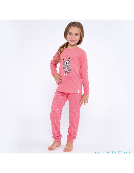 pijama de algodón de invierno para niña robot de muydemi