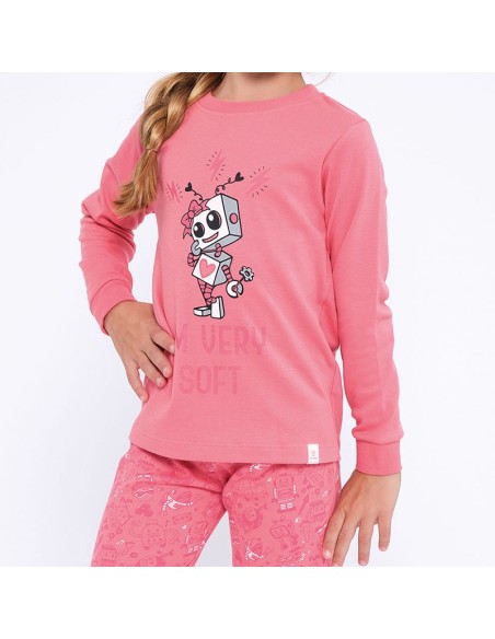 muydemi pijama de niña modelo robot en algodón