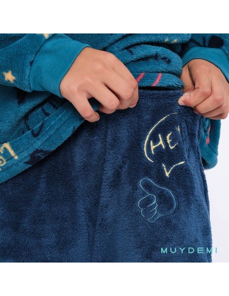 pantalón del pijama para niño en coralina modelo hey de muydemi