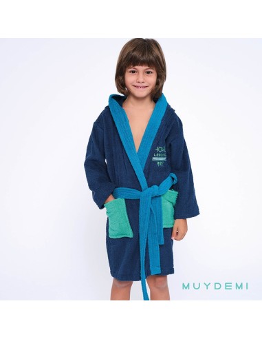 albornoz de niño con capucha en algodón modelo Paul de muydemi