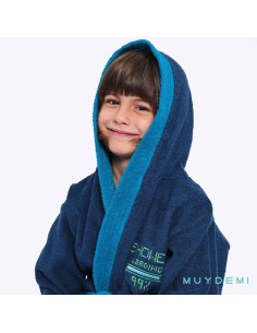 albornoz de niño con capucha en algodón modelo Paul de muydemi 2