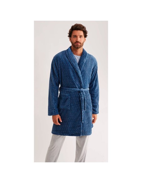 Bata de hombre para invierno cruzada modelo espigas de promise
