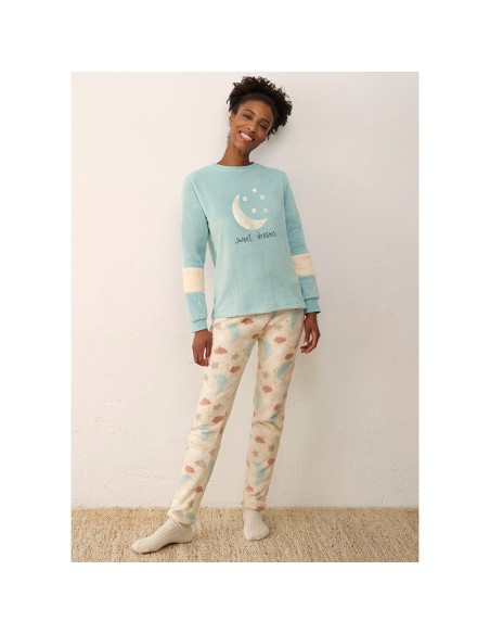 pijama de coralina  para mujer luna de promise