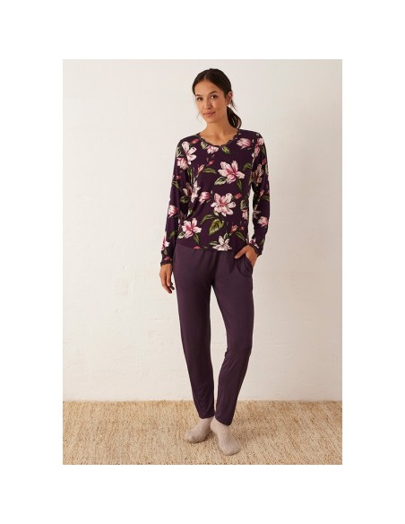 pijama en tejido modal para mujer de promise en manga larga modelo Chirivella