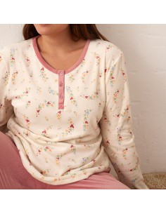 pijama de mujer para invierno en spandex de promise modelo corazones 2