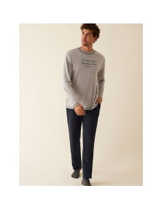 conjunto de hombre para invierno de bata y pijama modelo cuadro verde de promise 2