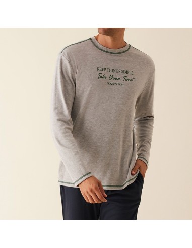 pijama de hombre en algodón modelo cuadro verde de promised