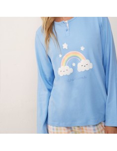 pijama de mujer en algodón para invierno modelo arcoiris de promise 2