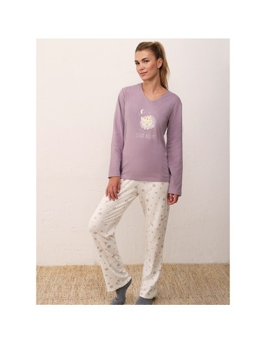 pijama de mujer para invierno en algodón promise modelo ovejita