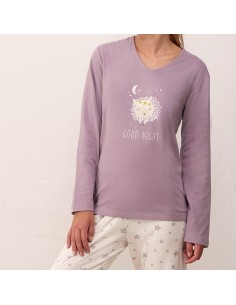 pijama de mujer para invierno en algodón promise modelo ovejita 2