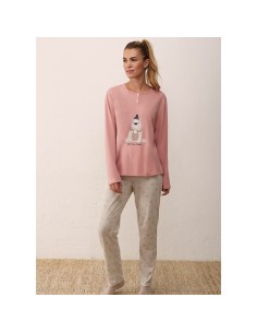 pijama de mujer en algodón de invierno promise modelo lunes