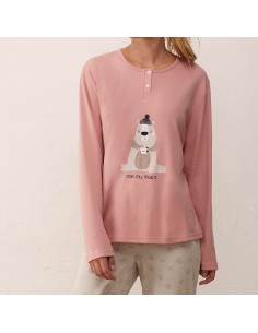 pijama de mujer en algodón de invierno promise modelo lunes 2