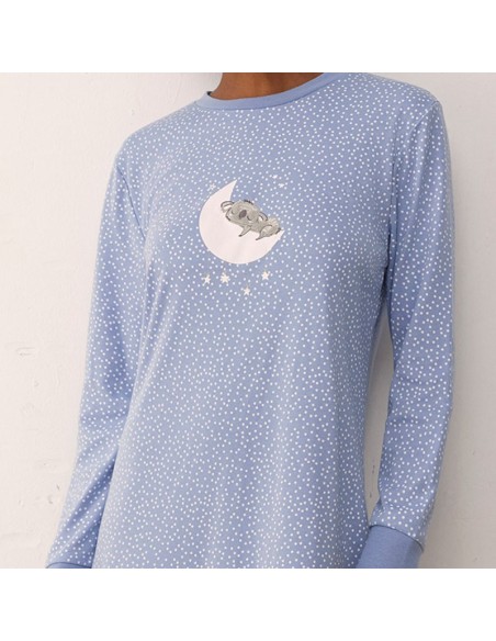 camisón  de mujer en  algodón  fino juvenil modelo koala de promise