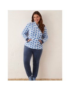 pijama de mujer en coralina y antifaz para dormir modelo Cornelia de promise