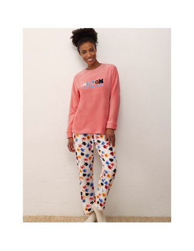 pijama de mujer en coralina modelo flower power de promise