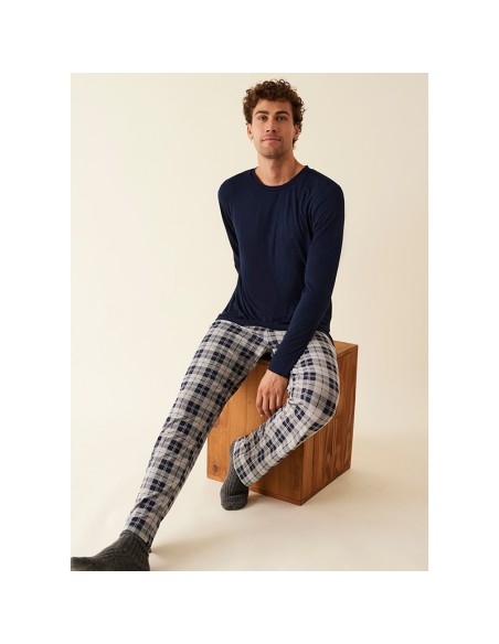 Pijama para hombre fino de entre tiempo en tejido modal de promise modelo Roberto