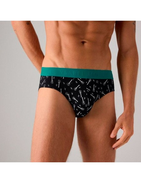 slip negro-verde modelo Humberto de ysabel mora en algodón