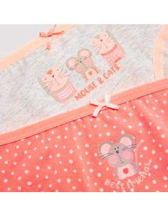 bragas de niña en algodón pack modelo rosita salmón -gris 2