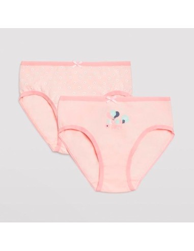 pack de 2 bragas de niña en rosa modelo rosita en algodón de ysabel mora