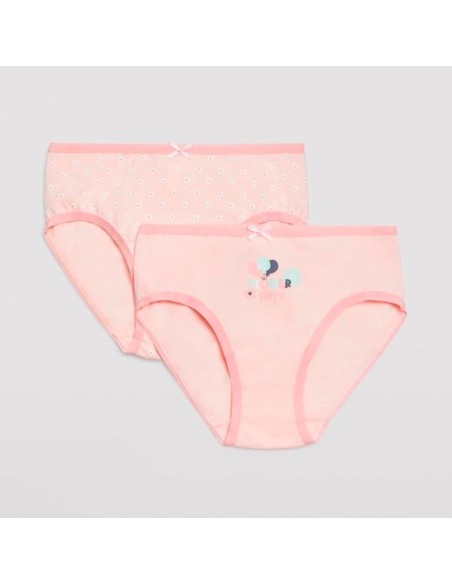 pack de 2 bragas de niña en rosa modelo rosita en algodón de ysabel mora