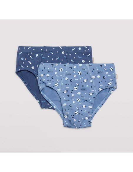 pack de 2 slips de niño ysabel mora en algodón azul-azul denim modelo pepito