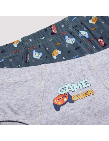 pack de 2 slips de niño modelo pepito gris oscuro.gris claro modelo pepito